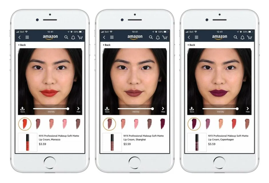 It allows you to try on makeup digitally using Amazon's augmented reality technology.