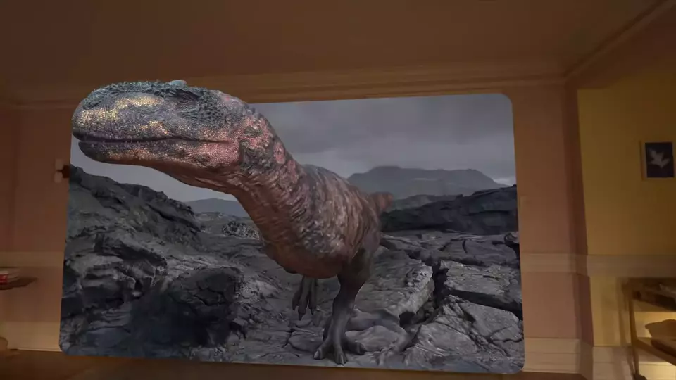 The Vision Pro - Dinosaurs allows users to witness dinosaurs interacting in front of them, complete with Spatial Audio