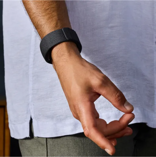 A man wearing EMG Wristband